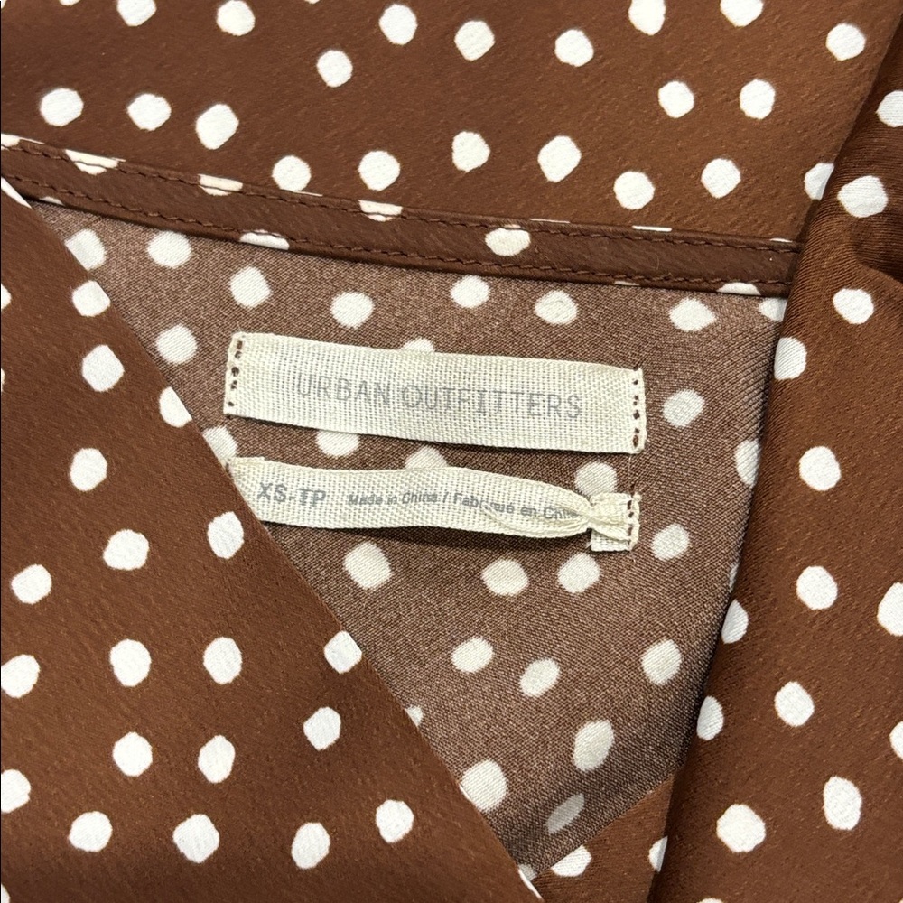 Urban Outfitters Brown Polka Dot Satin Dress - Picture 5 of 6